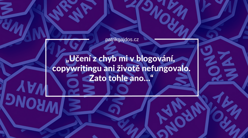 poučení z chyb copywriting